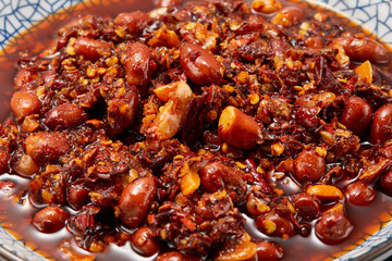 Creative drawing of the retro style of chili sauce