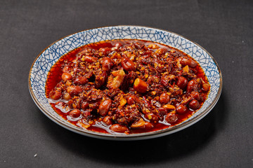 Creative drawing of the retro style of chili sauce