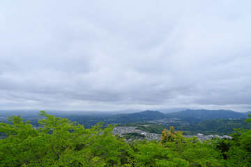 牟礼岡自然遊歩道から見た山の風景