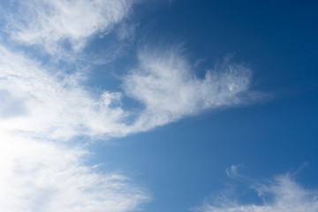 BLUE SKY WITH CLOUDS IN SPRING