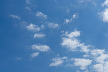 BLUE SKY WITH CLOUDS IN SPRING