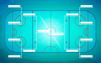 Tournament bracket template for 8 teams on blue hockey field background