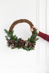 Fresh green Christmas wreath