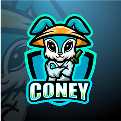 Rabbit mascot esport logo design