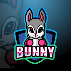 Boxing bunny mascot esport logo design © frescostudio
