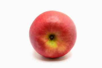 Red ripe apple on white background.