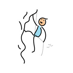  Doodle Kids Doing Rock Climbing. 