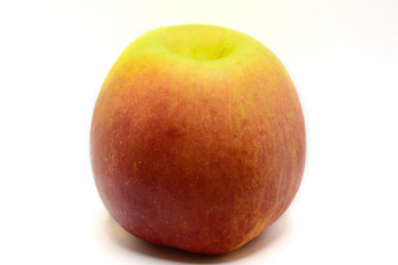 Red ripe apple on white background.