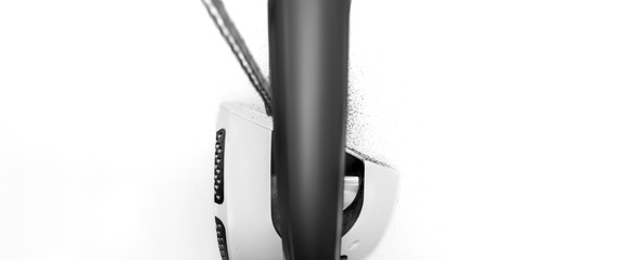 Bicycle roller and wheel rotating with text space