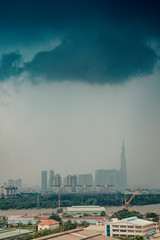 Obraz premium Vietnam Saigon panorama rainy day Ho Chi Mi Minh city