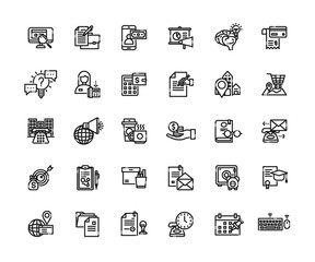 Business and finance icons set. Icons for business, management, finance, money, finance, payments, banking, marketing.