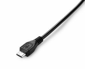Micro USB placed on white background
