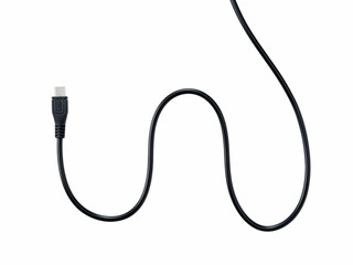 Micro USB placed on white background