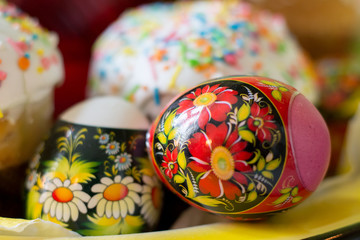 Fototapeta na wymiar Easter cakes decorated with sugar confetti