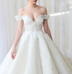 bride in white wedding dress