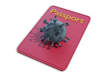 Covid passport on white background