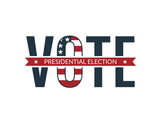 Voting 2020 icon on white background. United States of America presidential election 2020. Vector Illustration.