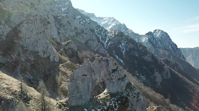 Aerial view, valsassina, italy, grignone mountain, door of prada, bocchetta di prada