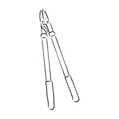 gardening shears , line style icon vector illustration design, pruning shears for bushes , scissors vector sketch illustration