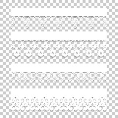 Set of lace borders with shadows