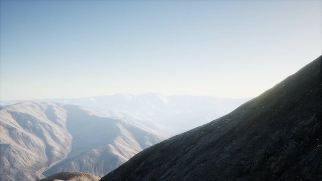 Mountains landscape in Afghanistan at sunset