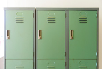 Close up view of the closed locker