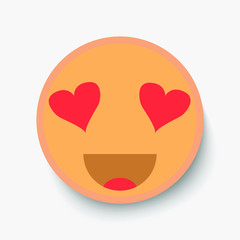 Emoji face, illustration icon emotion, vector love, affection.