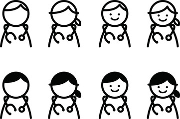 医者のアイコン／イラスト／セット