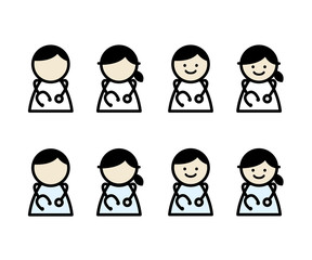 医者のアイコン／イラスト／セット