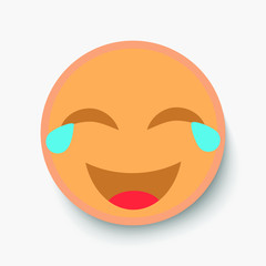 Emoji face, illustration icon emotion, vector laugh, lol, strong laugh.