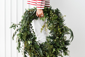 Fresh green Christmas wreath