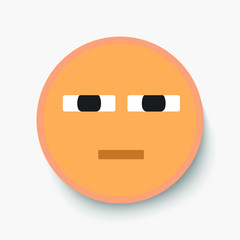 Emoji face, illustration icon emotion, vector contempt, doubt.