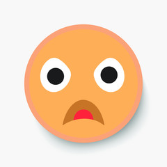 Emoji face, illustration icon emotion, vector anger, rage.