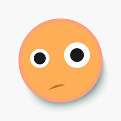 Emoji face, illustration icon emotion, vector surprise, contempt.