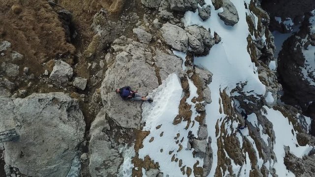 italian, top of  mountain Grignetta, aerial landscape view