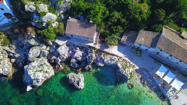 Beautiful lagoon and beach from above
