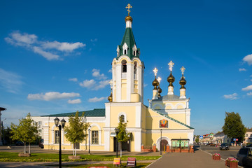 MUROM, RUSSIA - AUGUST 24, 2019:  Holy Ascension Cathedral in Murom on a summer evening