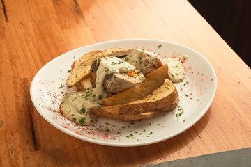 Potatoes and cream