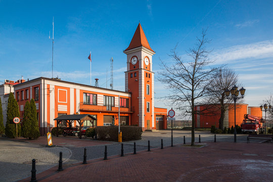Historic building at the market square in Warka, Masovia, Poland