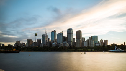 Fototapeta premium Downtown Sydney city at sunset 