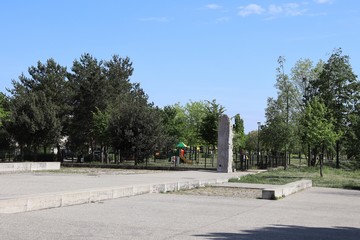Le parc Bourlione à Corbas, grand espace vert - Ville de Corbas - Département du Rhône - France