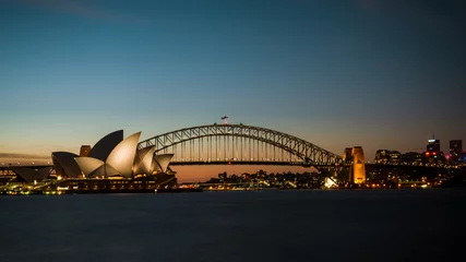 Foto auf Acrylglas Sydney Harbour Bridge Sydney Harbour Bridge bei Nacht