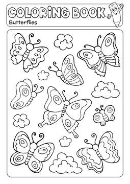 Coloring book various butterflies theme 2