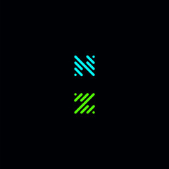 abstract lines shape initial N Z letter logo design