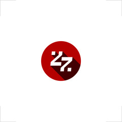  initial 27 number logo geometric design