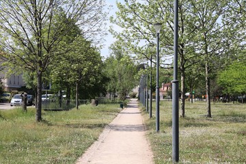 Naklejka premium Le parc Bourlione à Corbas, grand espace vert - Ville de Corbas - Département du Rhône - France
