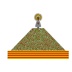 flower offering to the virgin of pilar in zaragoza spain, illustration for web and mobile design.