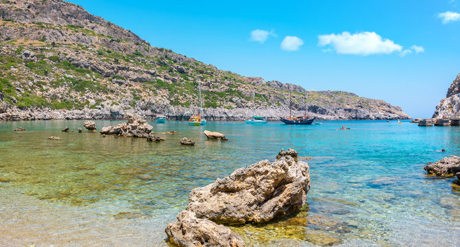 Coast of Anthony Quinn Bay. Rhodes, Greece