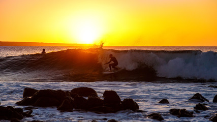 Surfer Sonnenuntergang Lanzarote IV
