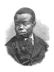 Portrait of African in the old book the Antropology, by E. Tailor, 1882, St. Petersburg